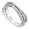 1.62 ct Ladies Round Cut Diamond Criss Cross Wedding Band