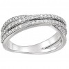 1.62 ct Ladies Round Cut Diamond Criss Cross Wedding Band