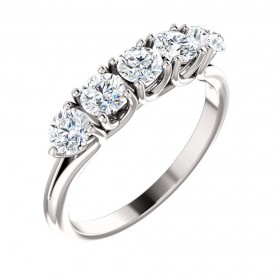 1.00 ct Ladies Round Cut Diamond Anniversary Ring