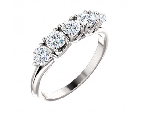 1.00 ct Ladies Round Cut Diamond Anniversary Ring