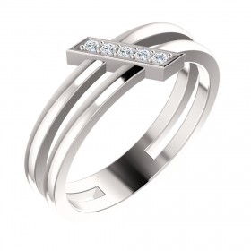 0.60 ct Ladies Round Cut Diamond Bar Ring