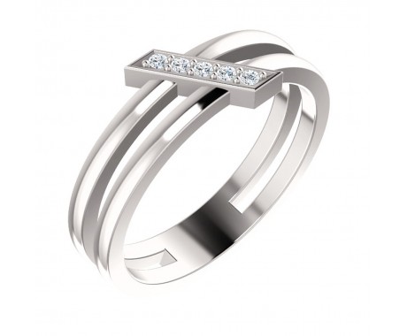 0.60 ct Ladies Round Cut Diamond Bar Ring