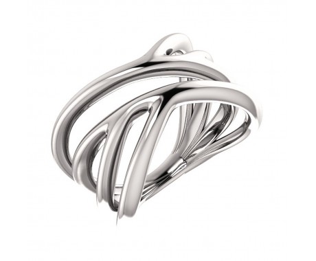 Ladies 14 Kt White Gold Negative Space Ring