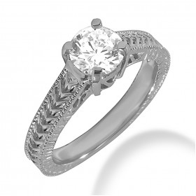 1.25 ct. Ladies Round Cut Diamond Antique Style Engagement Solitaire Ring