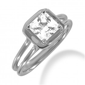 1.55 ct. Ladies Princess Cut Diamond Engagement Solitaire Ring