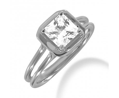 1.55 ct. Ladies Princess Cut Diamond Engagement Solitaire Ring