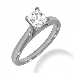 1.00 ct. Ladies Diamond Princess Cut Engagement Solitaire Ring