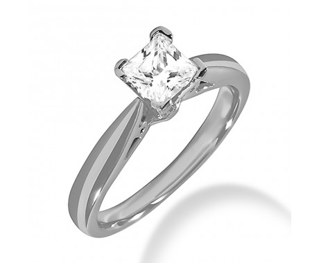 0.55 ct. Ladies Princess Cut Diamond Engagement Solitaire Ring