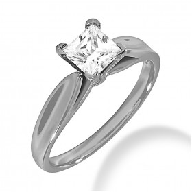 1.00 ct.Ladies Diamond Princess Cut Engagement Solitaire Ring