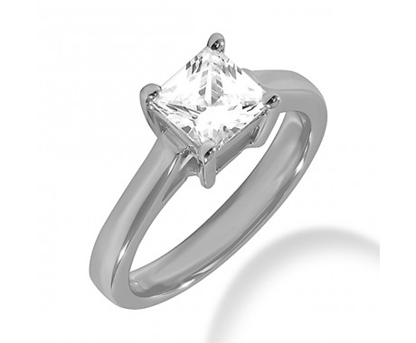 1.00 ct. Princess Cut Diamond Engagement Solitaire Ring