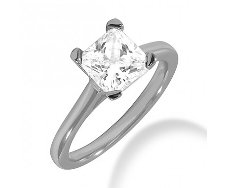 1.65 ct. Princess Cut Diamond Engagement Solitaire Ring
