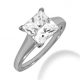 0.50 ct. Princess Cut Diamond Engagement Solitaire Ring