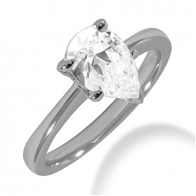 1.00 ct. Pear Cut Diamond Engagement Solitaire Ring