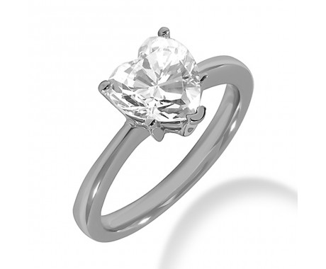 0.35 ct. Heart Cut Diamond Engagement Solitaire Ring