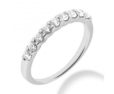 0.80 ct. Round Cut Diamond Wedding Band in Shared Prong Mounting