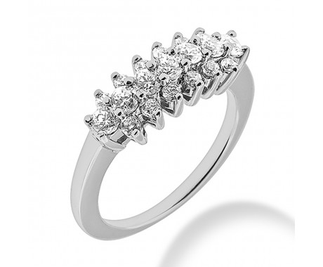 1.18 ct. Ladies Round Cut Diamond Wedding Band in Shared-Prong Mounting
