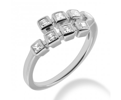 1.60 ct. Ladies Diamond Priness Cut Anniversary Ring in Bezel Mounting