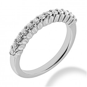 0.69 ct. Ladies Round Cut Diamond Wedding Band in Shared Prong Mounting