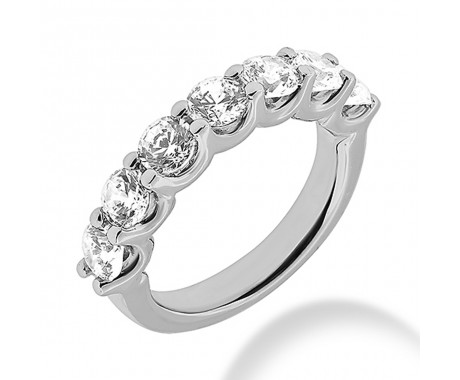 1.40 ct. Ladies Round Cut Diamond Wedding Band in Scalloped Mounting