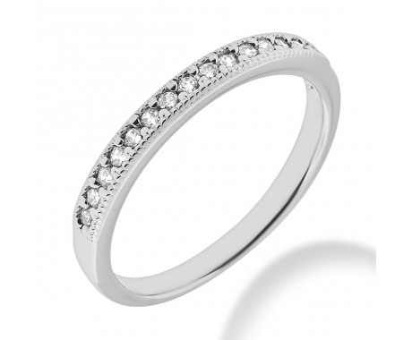0.50 ct. Round Cut Diamond Wedding Band in Bright Cut Milgrained Mounting