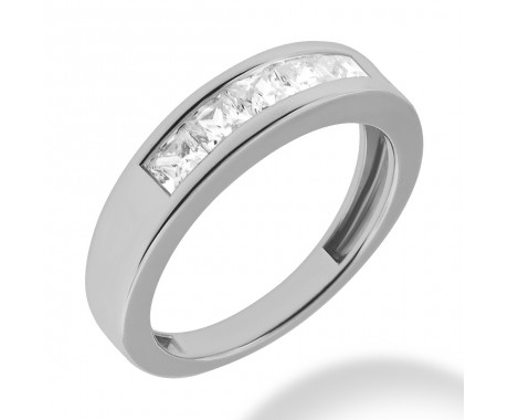 1.50 ct. Ladies Diamond Princess Cut Wedding Band in Channel Mounting