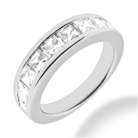 1.60 ct. Ladies Diamond Princess Cut Wedding Band in Channel Mounting
