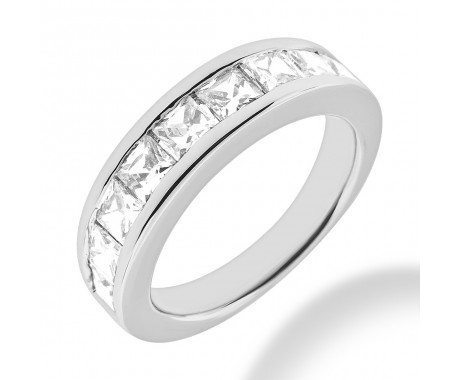 1.60 ct. Ladies Diamond Princess Cut Wedding Band in Channel Mounting