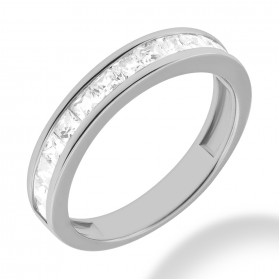 1.00 ct. Ladies Diamond Princess Cut Wedding Band in Channel Mounting