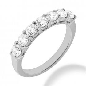 1.05 ct. Ladies Round Cut Diamond Wedding Band in Shared Prong Mounting