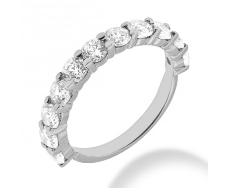 1.65 ct. Ladies Round Cut Diamond Wedding Band in Shared Prong Mounting